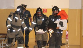 В Грозном прошло совместное пожарно-тактическое занятие Росгвардии и МЧС