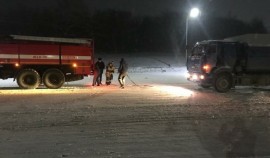 Чеченские пожарные помогли 11 дальнобойщикам, попавшим в нештатные ситуации из-за снежных заносов