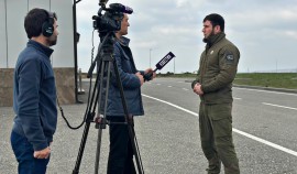 В Гудермесе журналисты МИЦ «Известия» сняли репортаж к 10-летию Росгвардии