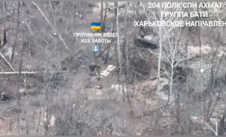 Спецназ "Ахмат" уничтожил блиндаж ВСУ на Харьковском направлении